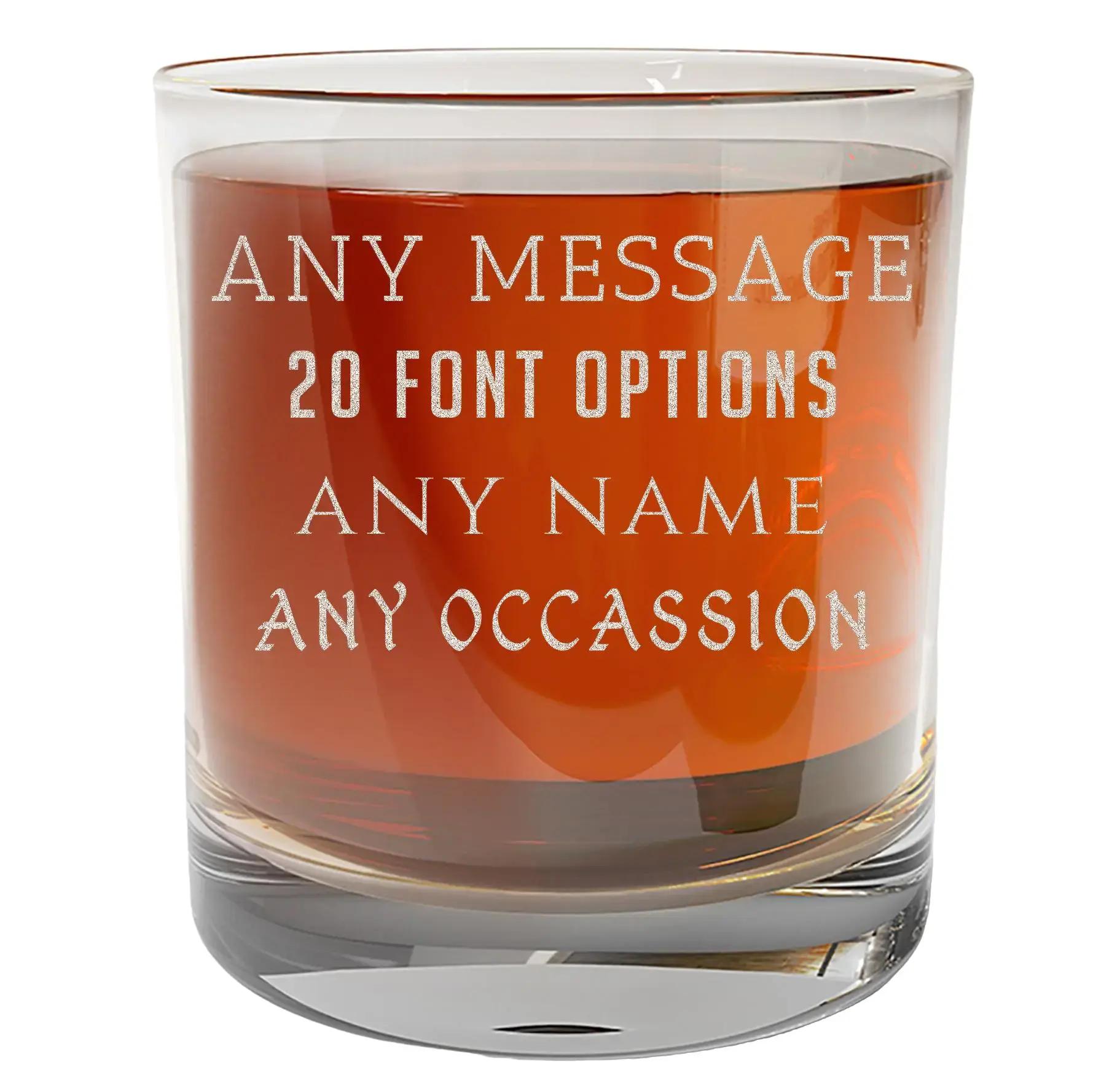 Personalized Etch 11oz Custom Whiskey Glass, Bourbon Glass, Engraved, Birthday Gifts for Men Dad Husband Groomsmen Gifts, Customized, Unique Customizable Message, Your Text Here