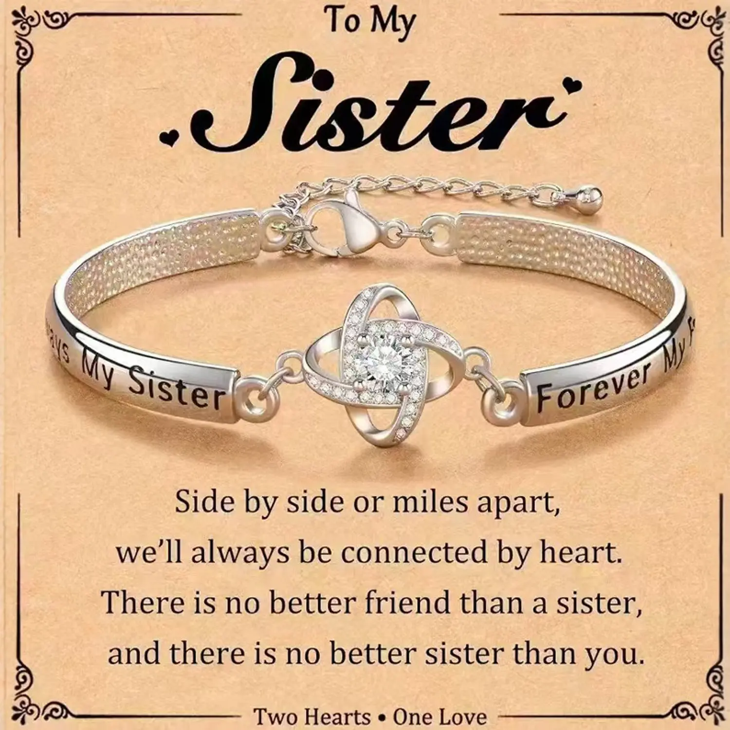 Women's Geometric Bangle Bracelets - Casual Daily Fashion Costume Jewelry, Mother's Day Gift for BFF with Inscriptions: 'Always My Forever Friend', 'Not by Blood But by Heart' [No Card Included], Custom Name Option, Customized Gifts, Wrist 7.25"