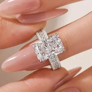 Maxine CZ 6.5ct Radiant Cut Engagement Ring,5A Cubic Zirconia Women's Ring Jewelry,Promise Ring for Daily,Travel,Proposal,Wedding,Birthday,Anniversary