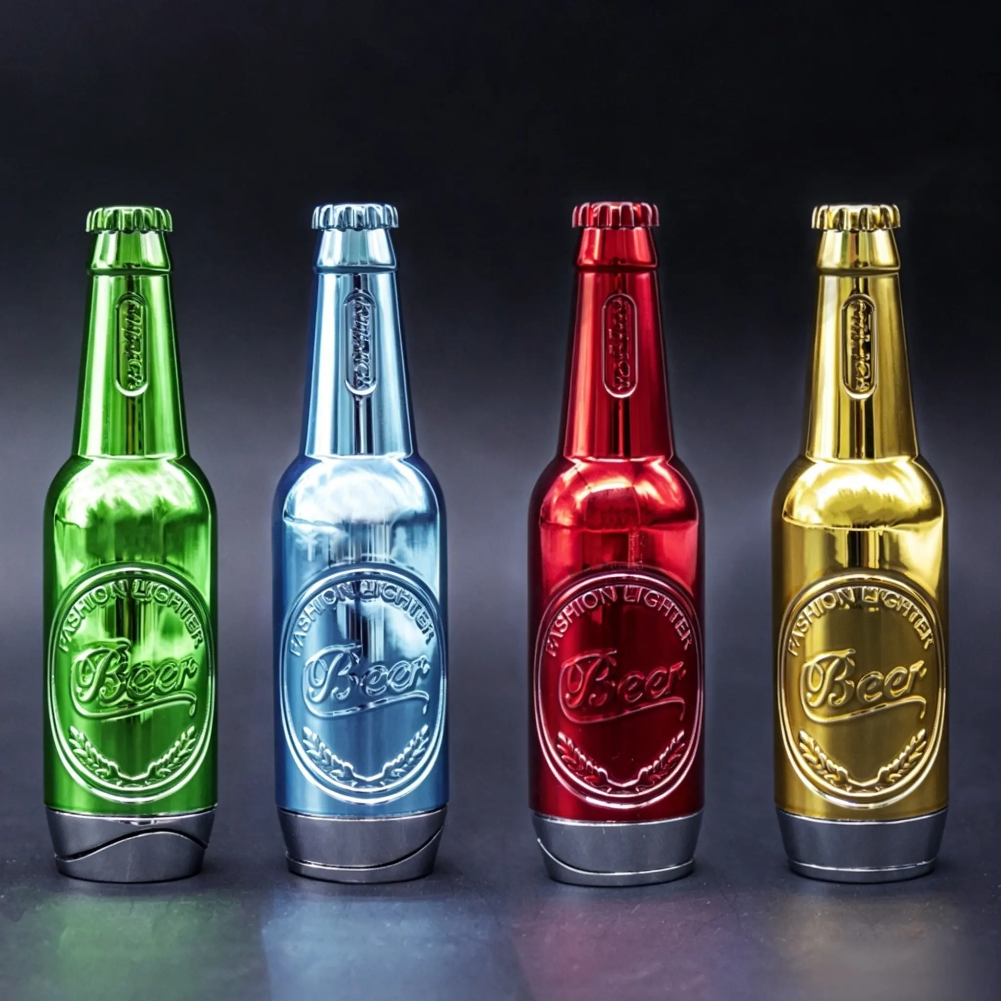 Beer Bottle Shape Mini Butane Lighter - 8.4*1.9*1 cm Lightweight Metal-Plastic Fire Starter with Butane Fuel, Creative Kitchen Gadget, Outdoor Accessory for Adventure Lovers, Fun Gift