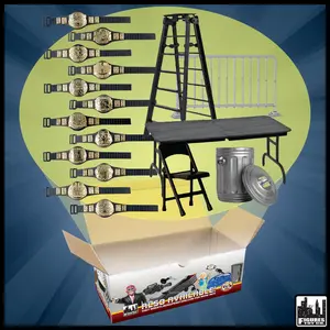 Set of 12 Championship Figure Belts & 5 Accessories for WWE & AEW Wrestling Action Figures