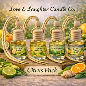 4 Pack Hanging Car Diffusers - Citrus Pack