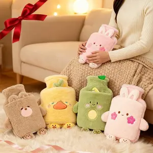 PVC Inner Insulated Heating Bag, Cute Plush Animal Design, Detachable Feet, Portable Reusable Warm Water Bottle, Hot Water Bottle