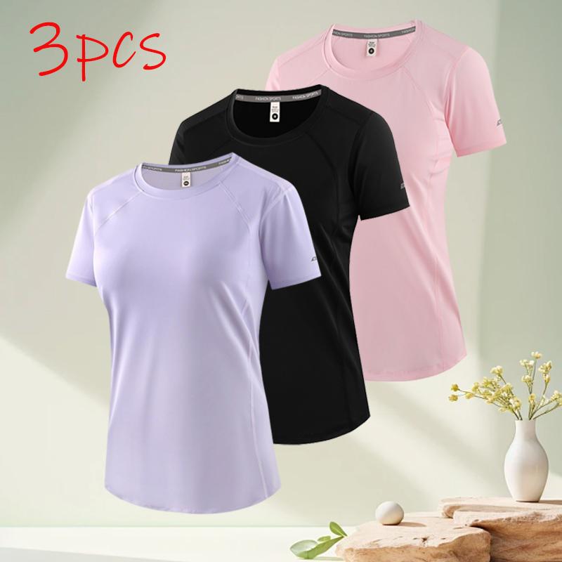 Women’s short-sleeve shirt, basic style, streetwear outfit, slim-fit top, casual summer wear, stretchy slim-fit , fresh spring set