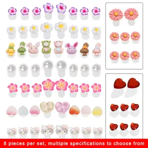 8pcs/Bag Soft Silicone Flower Design Perals Toe Separator For Pedicure Foot Finger Splitter Flexible Finger Toe Separation Tool