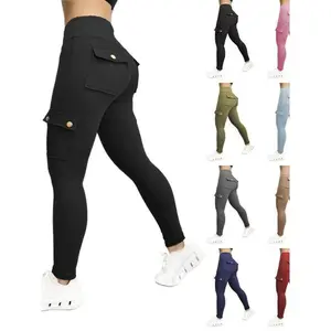 Women's Butt-Lifting Leggings, with Pocket, High-Waist Tummy Control Workout Cargo Leggings Yoga Pants