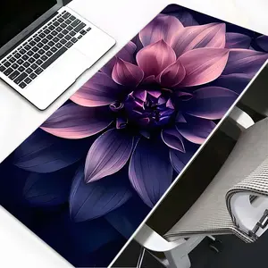 Violet Gradient Flower Pattern Large Gaming Mouse Pad,Aesthetic Desktop Protection Pad,Washable Rubber Pad Non-Slip Lock Edge Multi-Size Mouse Pad Suitable For Home Office,Mousepad,Good Gift for Family and Friends，a good gift for friends