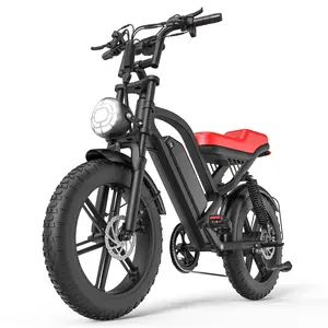 Electric Bike Peak Power 1500W Top Speed 28 MPH 48V 15 Ah Disc Brakes Cheap Two Seater Electric Dirt Bike 20-Inch All-Terrain Fat Tires Mountain Bike Electric Bicycles ebike