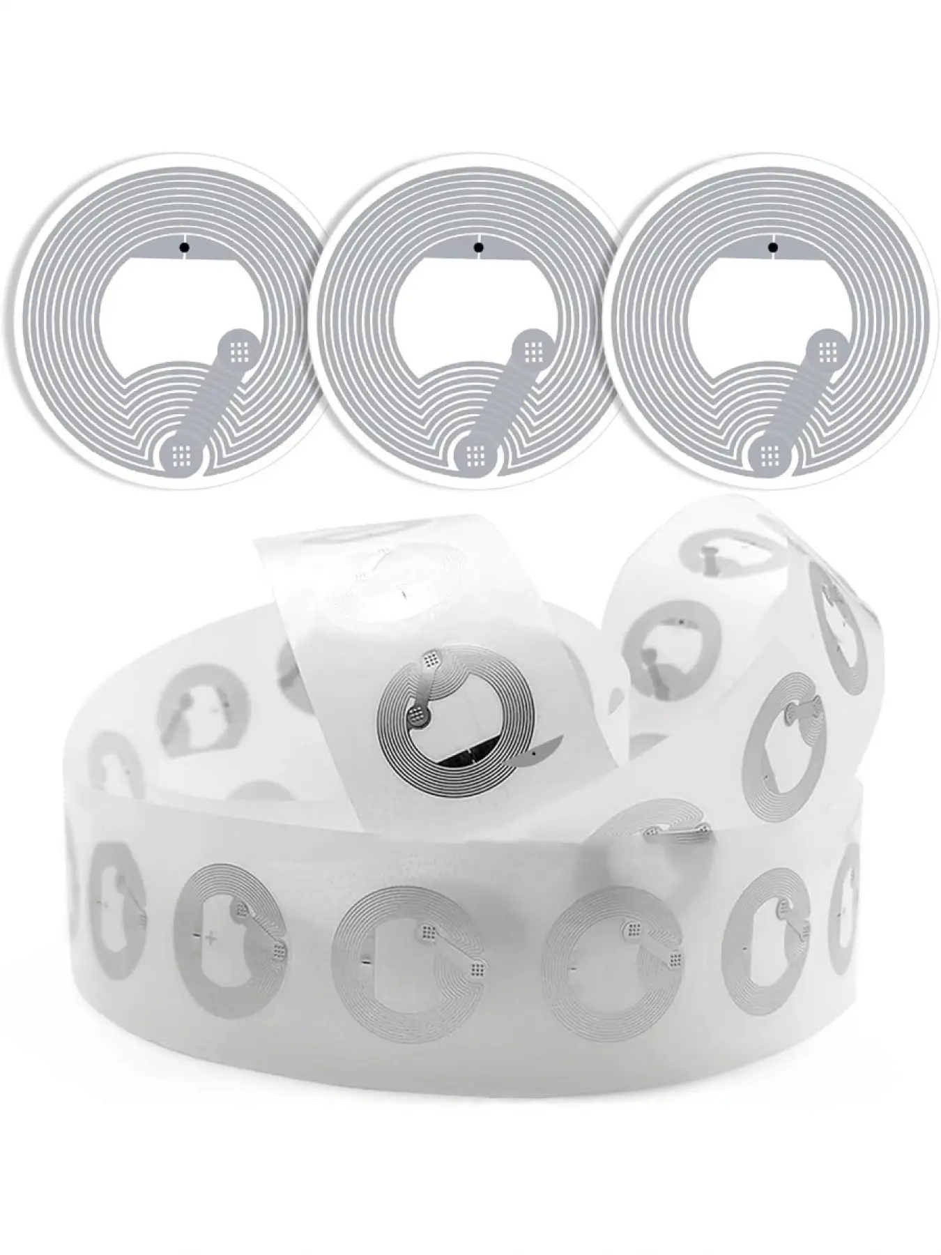 50-Pack NTAG213 NFC Tags, Blank Round White NFC Coin Cards & Stickers, Rewritable 13.56MHz NFC Tags for All NFC-Enabled Smartphones & Devices, Sticker Sheet
