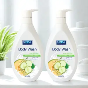 Simply Bodycare 2 Pack Body Wash | Fresh Cucumber & Melon 34 FL OZ (1000ml) Paraben Free, Phthalate Free, Gentle Formula for Soft Hydrated Skin, For Men and Women