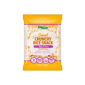 JAYONE Korean Crispy Rice Crackers - Yuzu Flavor 80g | Light & Crunchy Snack