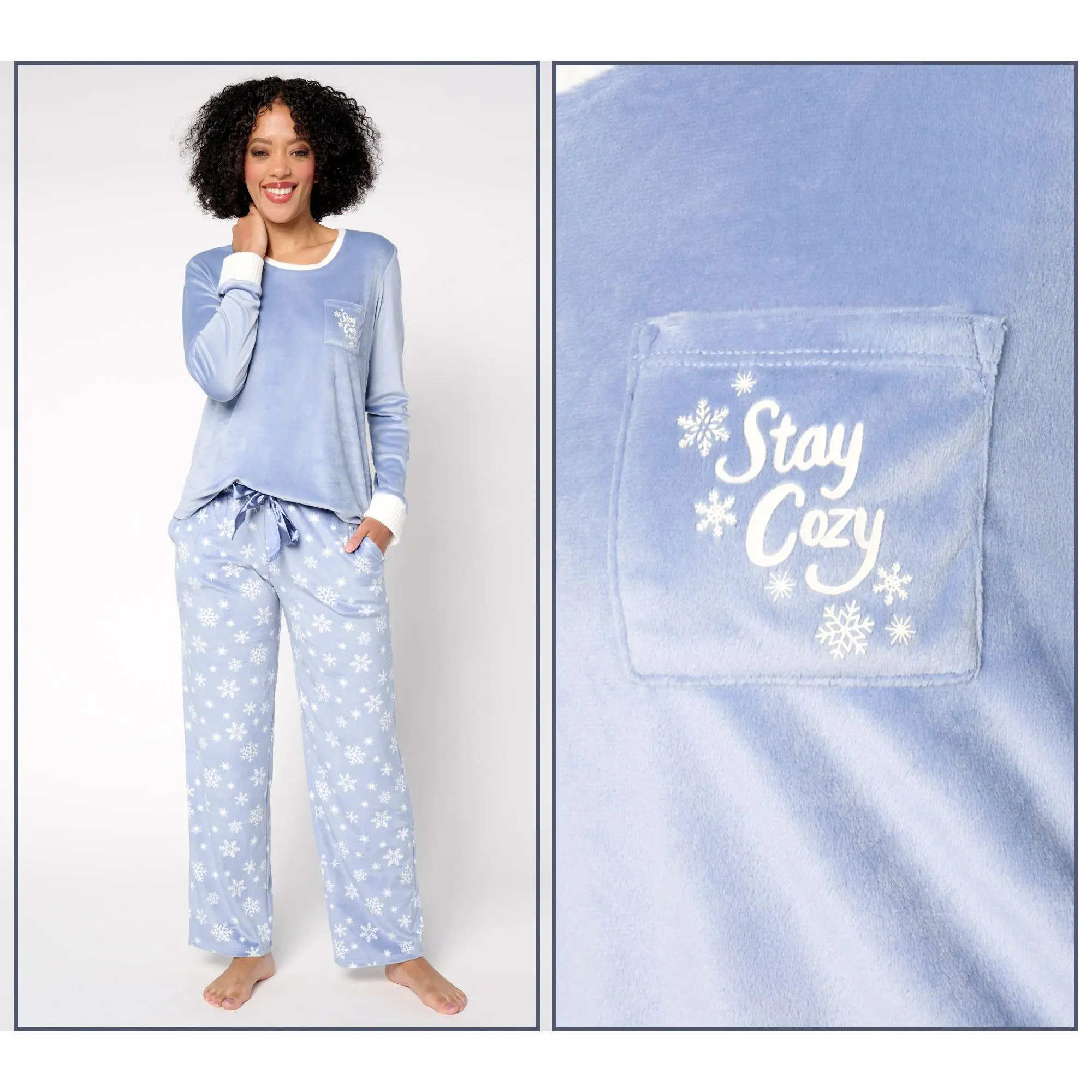 Cuddl Duds Ultra Plush Velvet Fleece Pajama Set