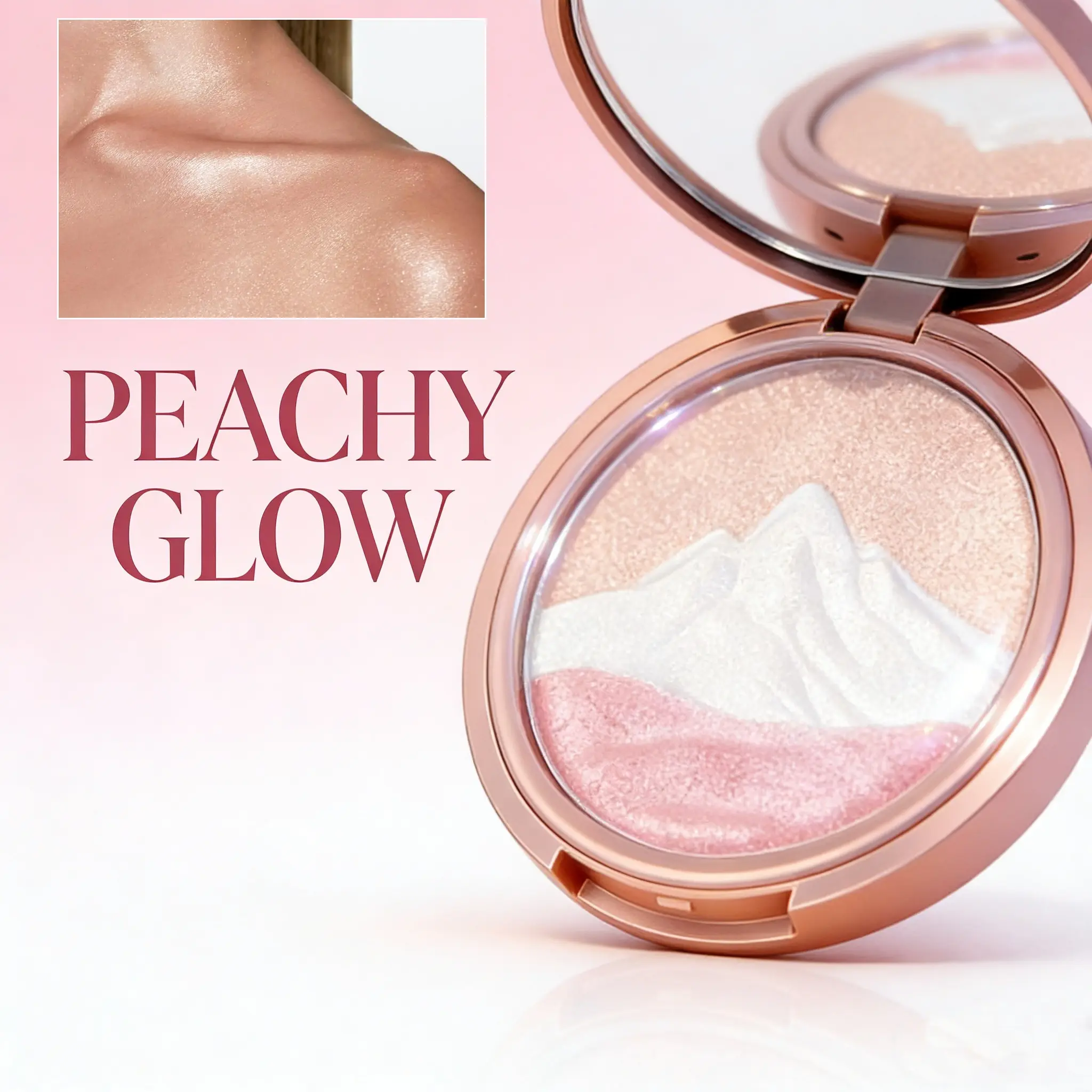 Three-Color Pearl Glitter Highlighter Makeup, Glowy Highlighter, Fine Shimmer Water Glow, Long Lasting Shimmering, Pearlescent Shine, Long-Lasting, Non-Powdery, Suitable for All Skin Types, Mother's Day Gift