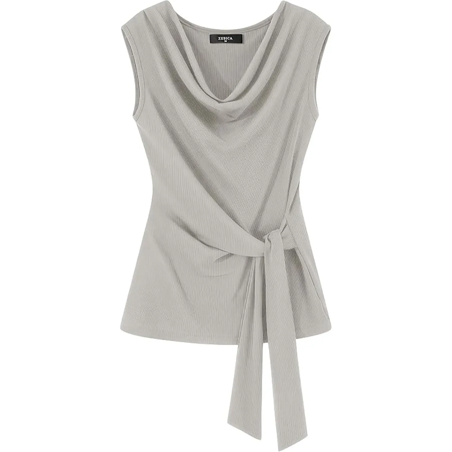 ZESICA Women's Summer Business Casual Tank Tops 2026 Cowl Neck Sleeveless Knit Slim Shirts Spring Work Dressy Blouses