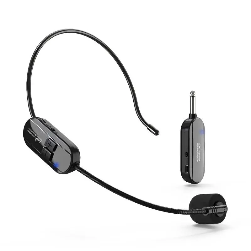 Wireless Microphone, Rechargeable 2.4G Wireless Microphone, Headset & Handheld 2 in 1 Microphone, Portable Mic for Voice Amplifier, Stage Speaker, Public Speech & Teaching, Audio
