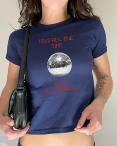 [Sale Up To 50%] Kiss All The Time. Disco, Sometimes. Baby tee shirt, harry styles, y2k baby tee, new album harry styles