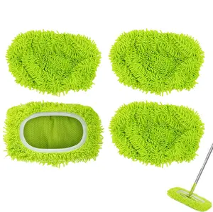 Reusable Dry Sweeping Cloths Microfiber Wet Mop Pads Compatible with Swiffer Sweeper Mop Replacement Sweeping Mopping pad Refills for Hardwood Surface Floor Cleaning (4PCS)