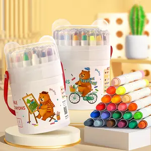 36/24/12Colors Washable Crayons, Twistable Crayons, Bear Crayons, for Toddlers/Kids, Non-Toxic Ultra-Silky, Easy-Grip School/Art Supplies, Ideal Coloring Gift for Boys/Girls, for children/beginners/artists/painting, Christmas gifts Colorful Illustrations