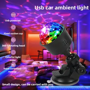 Mini LED Stage Disco Light USB Powered Projector Light RGB Night Light Auto Rotate Party Lighting Decoration for Car KTV Lamp Christmas Party Decoration Lamp