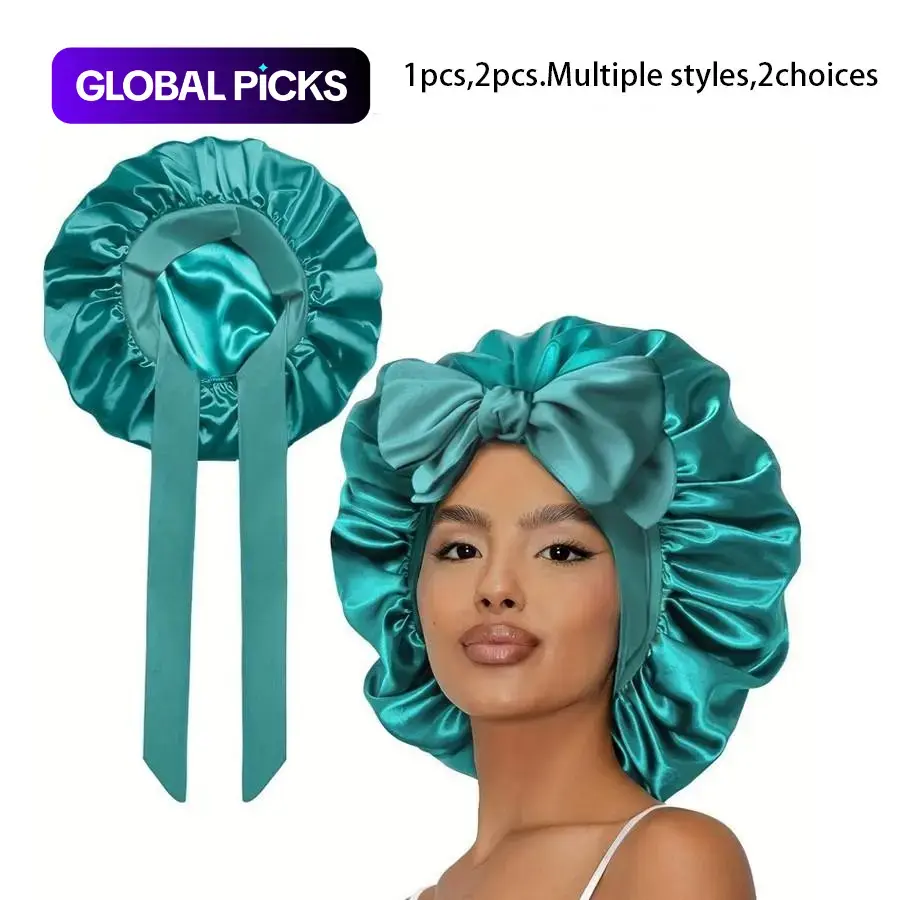 Double-Layer Satin Sleep Bonnet for Women, Haircare, Soft Breathable Adjustable Night Cap, Sleeping Bonnet, Silk Like Bonnets, Heatless Hair Protection Bonnet #GLOBAL PICKS