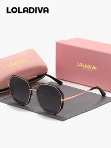 Unisex Fashionable Trendy Full Frame Polarized Sunglasses, Vintage Casual Geometry Frame Sunglasses for Everyday Use, Fashion Accessories for Outdoor Activities