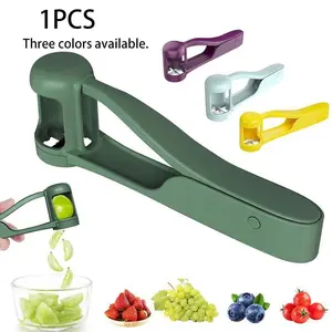 Grape Cutter for Toddlers 1-3 - Stainless Steel Baby Fruit Slicer Safe & Easy Grape, Cherry Tomato, Strawberry, Blueberry Cutter - Lightweight Kitchen Gadget Vegetable Fruit Utensils Vegetable Fruit Cutter for Fruit Salad & Cake Decor Durable Fruit Tool
