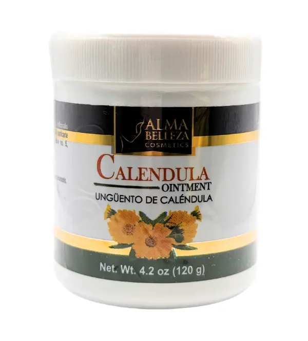 Alma Belleza Calendula Flower Ointment Cream - 4.2oz (120g) Skincare Moisturizer for All Skin Types, Deep Moisturizing, Soothing Repairing, Body Care, Cosmetic, Wax, Conditioning, Hydrating, Cleansing