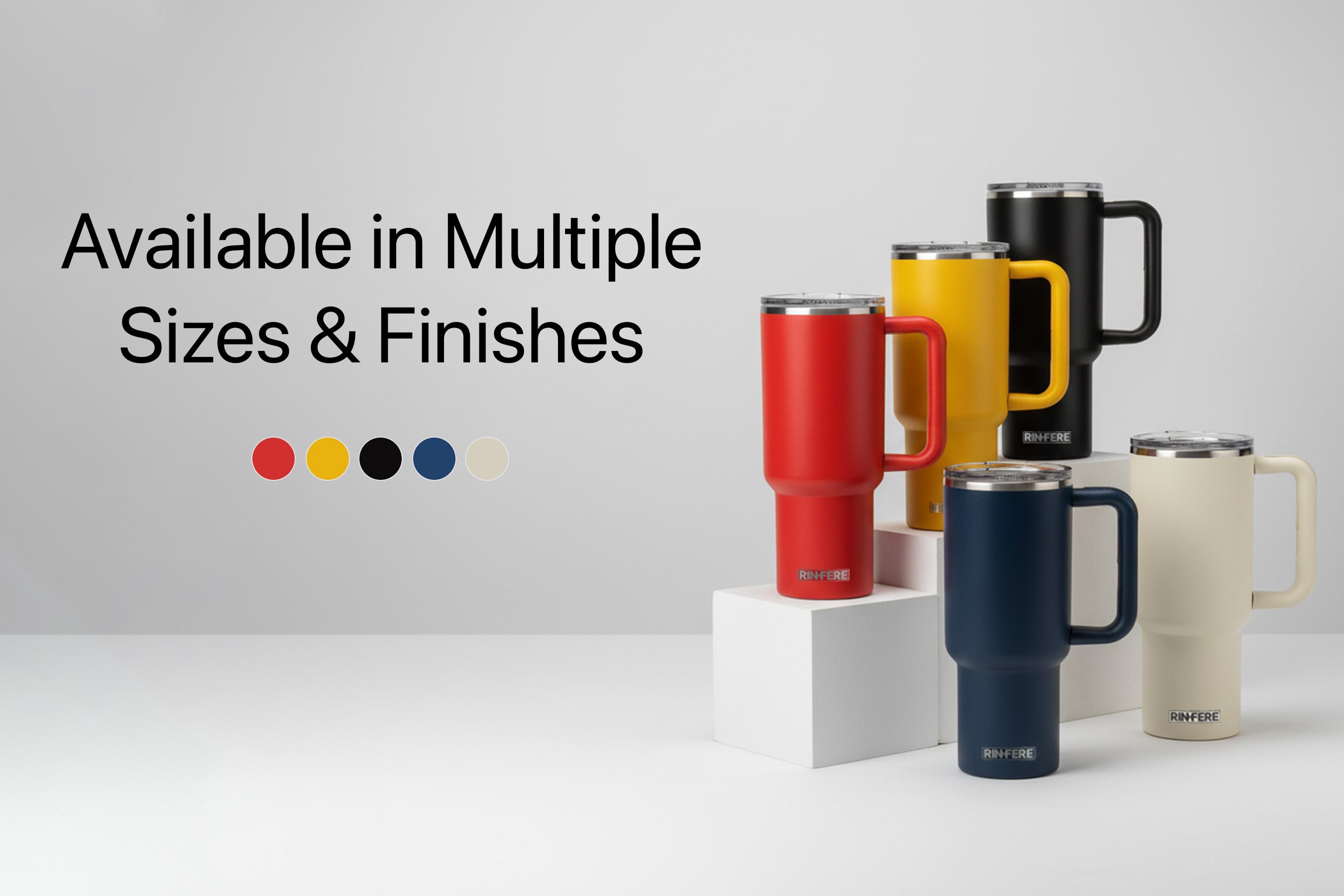 RINFERE Tumbler with Handle, Straw and Slide Lid - 100% Leak Proof, Cup Holder Compatible for Travel - Insulated Stainless Steel Cup - Non-Slip Silicone Pad - BPA-Free (30 OZ) RINFERE Tumbler with Handle, Straw and Slide Lid - 100% Leak Proof, Cup Holder Compatible for Travel - Insulated Stainless Steel Cup - Non-Slip Silicone Pad - BPA-Free (30 OZ)