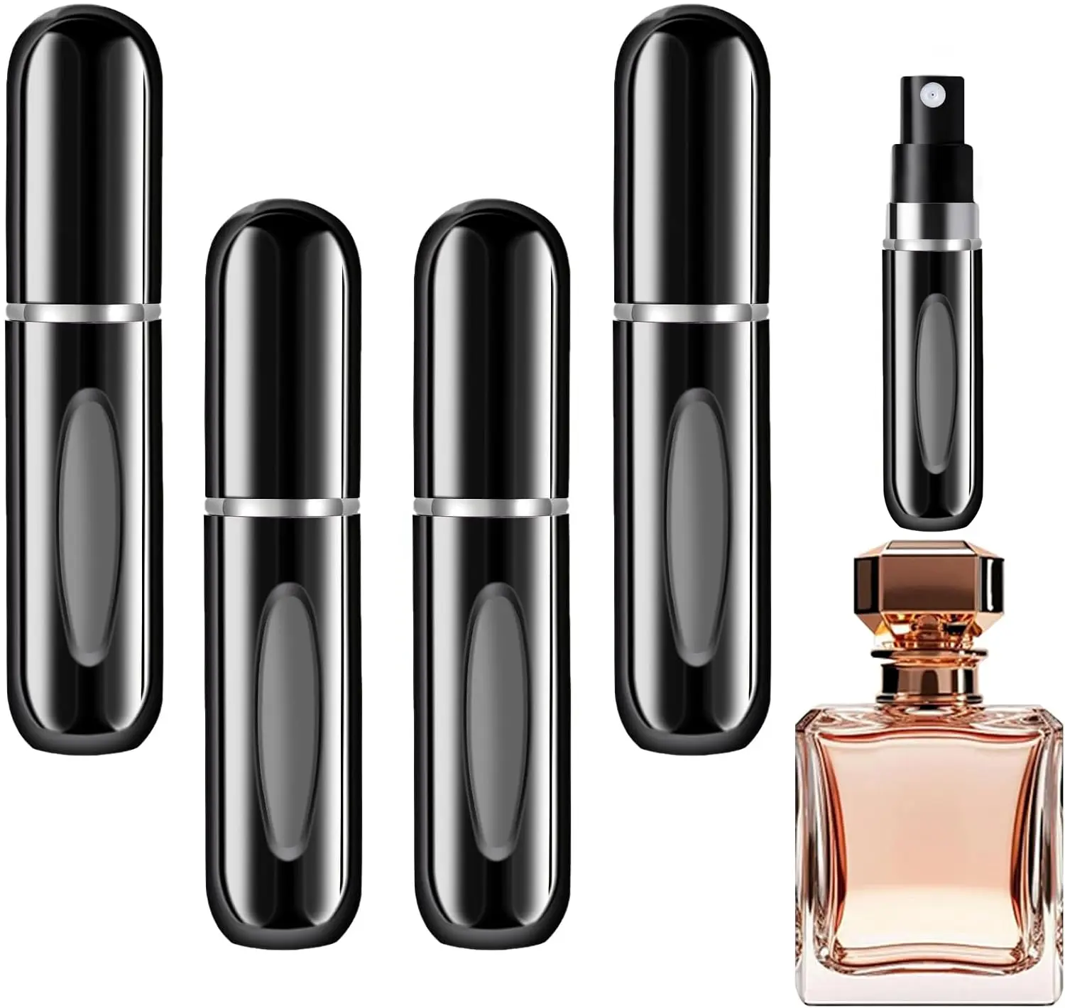 5PCS Cologne Travel Bottle, Perfume Travel Refillable, Perfume Atomizer, Mini Spray Bottle and Small Cologne Sprayer for Daily Use