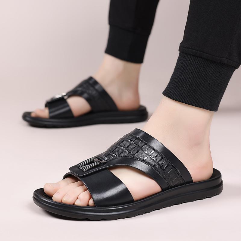 Men’s Summer New Non-Slip Outdoor Casual Business Slide Sandals  Flipflop Footwear Bathroom Lounge Slides and Beach Slides
