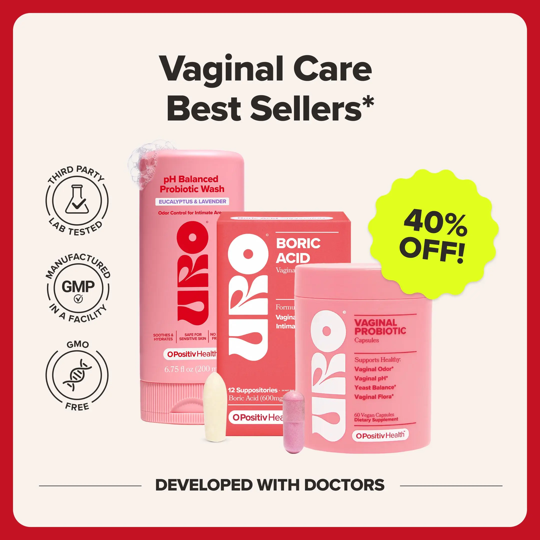 O Positiv Best Selling Bundle - pH Balanced Probiotic Wash, Gentle pH for Freshness, & BA for Fast Relief O Positiv Best Selling Bundle - pH Balanced Probiotic Wash, Gentle pH for Freshness, & BA for Fast Relief