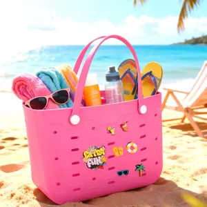 Large EVA Beach Bag for Women & Men X-Large Travel Tote Bag Waterproof Stain Resistant Lightweight Perfect for Beach Boat Pool