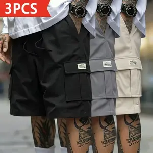 3-Pack Men’s Cargo Shorts Bundle – Heavy-Duty Ripstop Fabric, Utility Pockets, Adjustable Waist — Ready for Workouts, Hiking, and Construction; Summer Value Set,father'sdaygifts