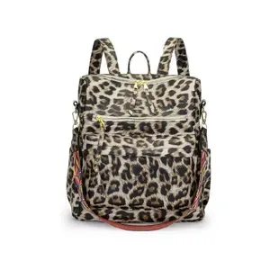 FashionLeopardPatternPuLeatherBackpack,CasualDailyCommutingSchoolBookBagBackpack,UnisexAll-matchBackpackforDailyUsedTravelOutdoor