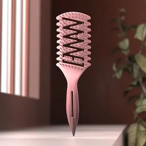 Hair Styling Comb, 1 Count Hollow Out Hair Brush, Ergonomic Handle Hair Comb, Scalp Massage Comb,Multifunctional Hair Styling Tool for Women & Girls