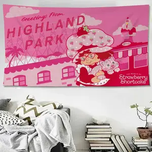 S-Strawberry Cartoon S-Shortcake Girl DIY Wall Tapestry Hanging Tarot Hippie Wall Rugs Dorm Home Decor