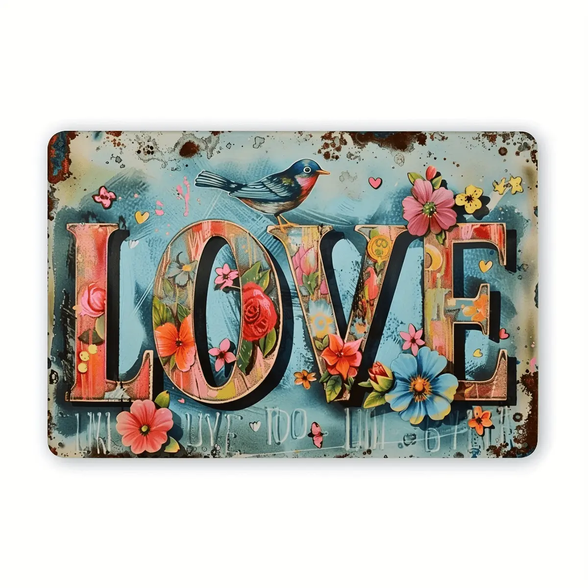 Vintage Love & Peace Metal Tin Sign - 12x8" | Rust-Proof Iron Wall Art for Home, Bar, Cafe & Outdoor Decor, Perfect for Room Decor