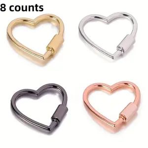 Heart-Shaped Clip Buckle 8-Piece Set for Leashes Hiking Fishing Dog Rope Clips Hook Holders Outdoor Camping Gear Multi-Purpose Use tiktokshopspringglowup
