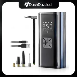 Dash Dazzled Portable Tire Inflator Air Compressor 150 PSI Cordless USB Rechargeable with Digital Gauge Auto Shut-Off LED Light for Car Bike Motorcycle Ball Emergency Air Pump