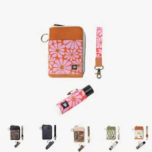 Thread Leather Zip Wallet, Wristlet Keychain & Chapstick Holder Keychain 3-Piece Everyday Carry Bundle