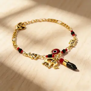 Elephant Evil Eye Bracelet Women Adjustable Boho Lucky Charm Jewelry