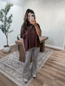 Droopy Pocket Tee - brown