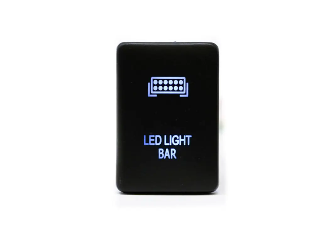 Small Style Toyota OEM LED Light Bar Switch - Matte Black, Heavy-Duty, Laser-Etched Symbols, OEM Fit, Made to Fit Existing Factory Openings, Light Control, Manual Install, Compatible with Any LED Wiring Harness, Compatibility With Any Led Wiring Harness,