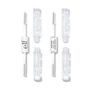 e.l.f. Clear Brow Gel & Lash Mascara Set of 2, - Dual-Ended Clear Gel, Grooms & Holds Brows + Lashes, Long-Lasting Glossy Finish