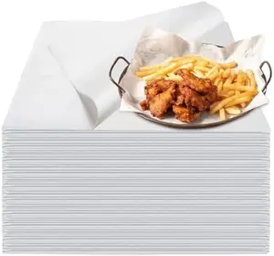 100PCS 12×12" Unbleached White Grease-Resistant Deli Paper Sheets, Kitchen Bakeware Utensils Nonstick Precut Parchment Paper for Food Basket Liners, Cookie Baking