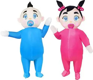 96 Inch Giant Inflatable Adult Baby Costume Baby Blow Up Costume Boy and Girl Gender Reveal Costume Halloween Cosplay