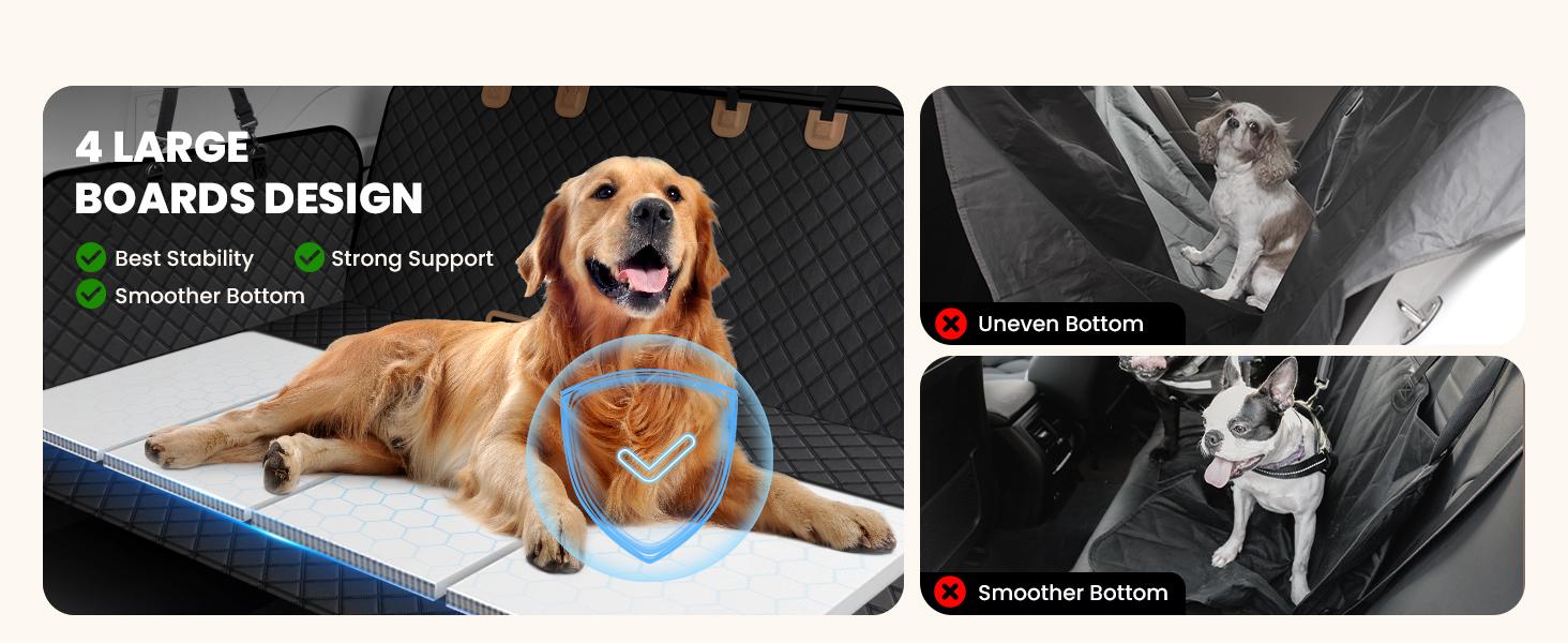 Benazcap 600D Heavy Duty Dog Car Seat Cover for Back Seat 2025 Upgraded Hard Honeycomb Bottom Back Seat Extender Holds 600lbs Waterproof Scratch Proof Nonslip Dog Hammock for SUV
