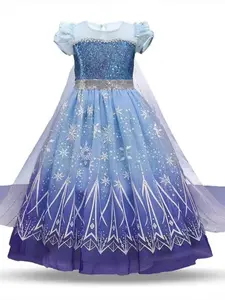 Princess Dress for Girls, Birthday Party Costume, Starfire Costume, Halloween Carnival, School Performance Wear, Shiny Top, Snowflake Skirt Design