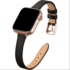 1PC Slim 14mm Leather Smart Strap, Smart watch straps, Adjustable, Compatible with Apple Watch 38/40/41/42/44/45/46/49mm, Suitable for Apple Watch Series Ultra/SE/10/9/8/7/6/5/4/3/2/1 Young Women's Smart Strap (Strap only, watch and case not included)