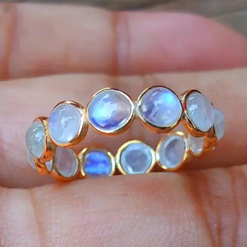 A Unique and Simple Charm Moonstone Imitation Ring, with A Gold Coating, Boho Style Rings, Boho Style Jewelry. Suitable for Daily Beach Wear, A Must-have for Cold Weather Outfits. A Gift for Her.